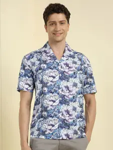 Allen Solly Men Relaxed Fit Cuban Collar Floral Printed Cotton Casual Shirt