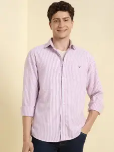 Allen Solly Men Slim Fit Spread Collar Vertical Striped Cotton Casual Shirt