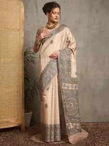Anouk Ethnic Motifs Printed Tussar Saree