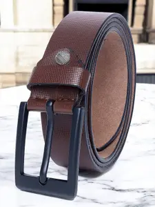 LOOPA Men Textured Leather Wide Belt