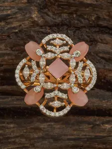 Kushal's Fashion Jewellery Rhodium-Plated Zircon Embellished Bridal Square Drop Earrings