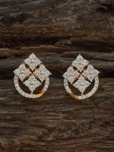 Kushal's Fashion Jewellery Rose Gold-Plated Zircon Embellished Bridal Geometric Studs