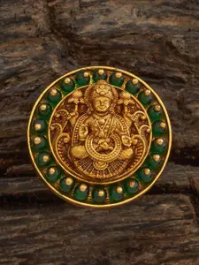 Kushal's Fashion Jewellery Gold-Plated Artificial Beads Beaded Antique Finger Ring