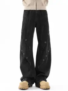 StyleCast Men Wide Leg Mid-Rise Dark Jeans