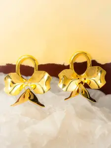 Mali Fionna Gold-Plated Contemporary Shaped Drop Earrings