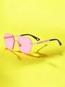 IFLASH Women Butterfly Sunglasses with UV Protected Lens WH 1181 RIMLES PINK