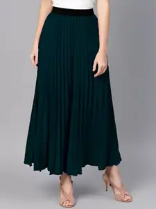 OTABU Women A-Line Accordion Pleats Maxi Skirts
