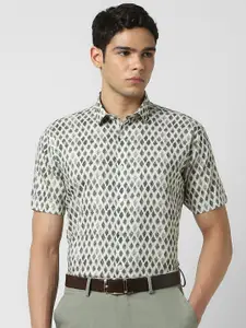 V Dot Abstract Printed Slim Fit Cotton Party Shirt
