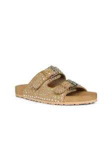 Saint G Women Embellished Open Toe Flats with Buckles