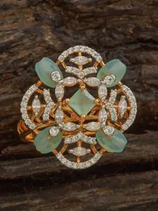 Kushal's Fashion Jewellery Rose-Gold-Plated Zircon-Embellished Bridal Adjustable Ring