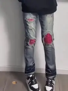 StyleCast Men Urban Slim Slash Knee  Slim Fit Heavy Fade Jeans