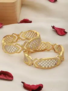 Saraf RS Jewellery Set Of 2 American Diamond Studded Bangles