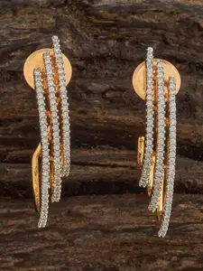 Kushal's Fashion Jewellery Rose Gold-Plated CZ-Embellished Bridal Adjustable Finger Ring