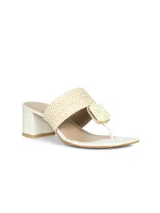 Saint G Women Leather Embellished Block Heel Open Toe Sandals