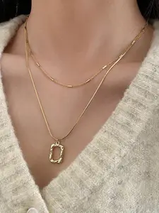 Jewels Galaxy Gold-Plated Stainless Steel Necklace