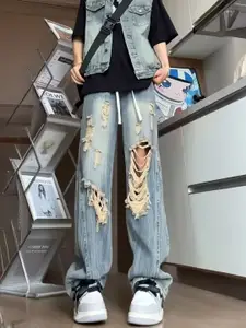 StyleCast Men Regular Fit Highly Distressed Heavy Fade Jeans