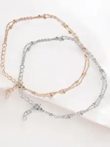 DressBerry Set of 2 Multi Layered Anklets
