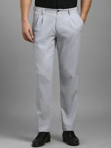 Louis Philippe Men Slim Fit Pleated Formal Trousers