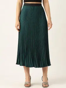 OTABU  Women A-Line Pleated Midi Skirt