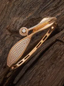 Kushal's Fashion Jewellery White Gold-Plated Party Zircon Kada