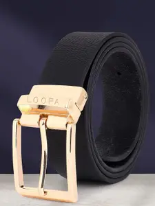 LOOPA Men Textured Leather Reversible Formal Belt