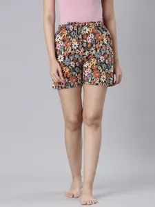 Go Colors Women Floral Printed Lounge Shorts