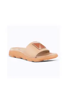 MEDIFEET Women Textured Round Toe One Toe Flats