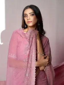 Sangria Embellished With Beads and Stones Saree With Blouse Piece