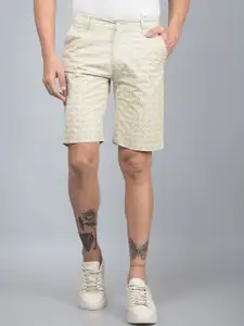 Crimsoune Club Men Printed Mid-Rise Slim Fit Chino Shorts
