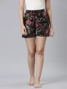 Go Colors Women Floral Printed Lounge Shorts