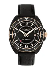 Coach Men Dial & Leather Straps Analogue Automatic Solar Powered Watch 14602734