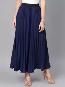OTABU  Women Flared Pleated Maxi Skirts