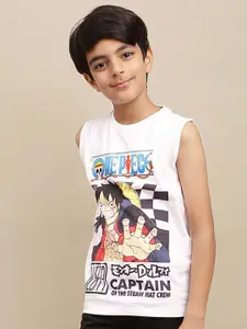 Kids Ville Boys One Piece Anime Graphic Printed Regular Fit Cotton Vest