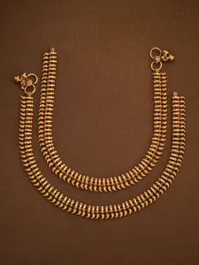 Kushal's Fashion Jewellery Gold-Plated  Ethnic Antique Payal Anklets