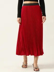 OTABU S Women  A-Line Pleated Midi Skirt