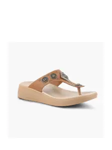 MEDIFEET Women Embellished T-Strap Flats