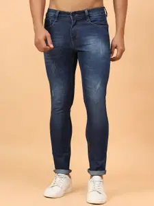 MEGHZ Men Micheal Slim Fit Mildly Distressed Light Fade Stretchable Jeans