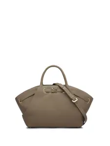 Da Milano Leather Structured Satchel with Cut Work