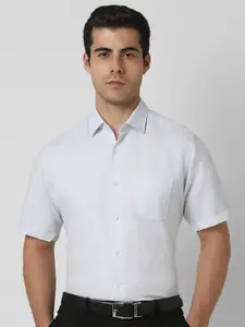 Van Heusen Textured Spread Collar Linen Cotton Formal Shirt