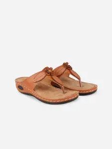 AXIUM Women T-Strap Flats with Laser Cuts