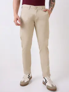 SPYKAR Men Slim Fit Mid Rise Flat-Front Regular Trousers