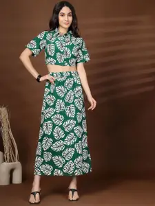plusS Printed Short Sleeves Shirt With Skirt