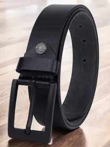 LOOPA Men Textured Leather Wide Belt