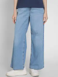 AMERICAN EAGLE OUTFITTERS Women Wide Leg Mid-Rise Cotton Jeans