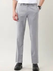 Arrow Men Easy Flex Tapered Fit Checked Trousers