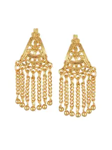DIVASTRI Gold-Plated Contemporary Tasselled Drop Earrings