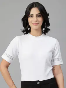 Style Quotient Women White Solid Casual Top