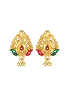 DIVASTRI Gold-Plated Contemporary Studs Earrings