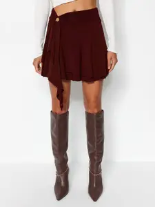 Trendyol Bordo Women Flared Skirt