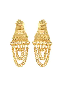 DIVASTRI Gold-Plated Contemporary Jhumkas Earrings